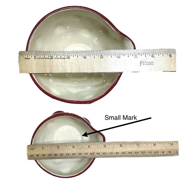 Vintage Mixing Bowls Apples Pour Spouts Handles Ceramic Nesting Design Set of 2 - Picture 11 of 16